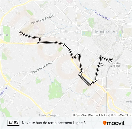 95 Bus Line Map
