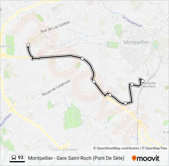 93 Bus Line Map