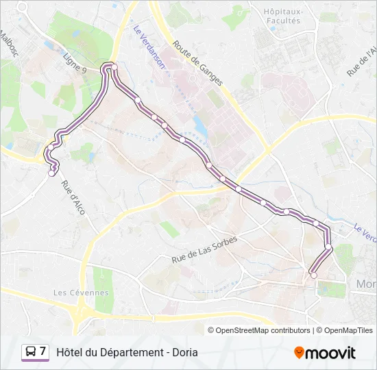 7 Bus Line Map