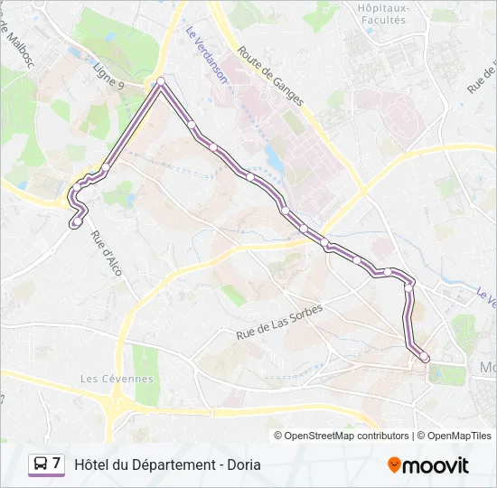 7 Bus Line Map