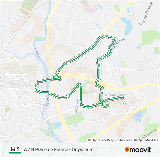 9 Bus Line Map