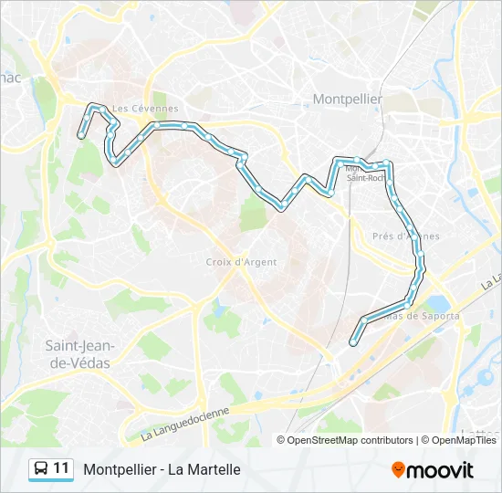 11 Bus Line Map