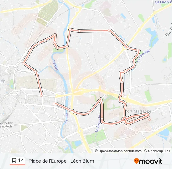 14 Bus Line Map