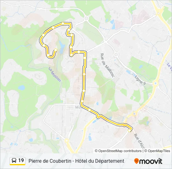 19 Bus Line Map