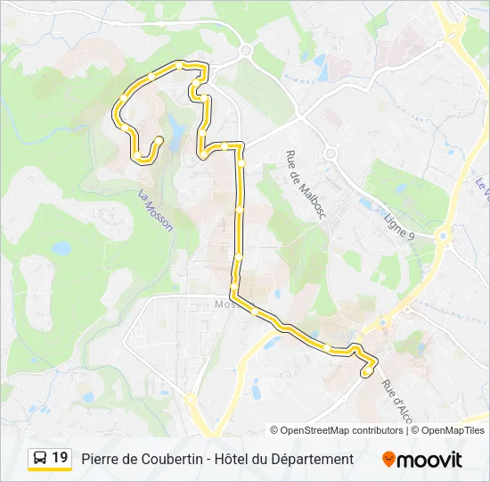 19 Bus Line Map