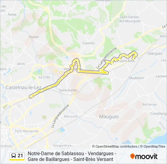 21 Bus Line Map