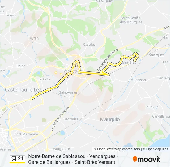 21 Bus Line Map