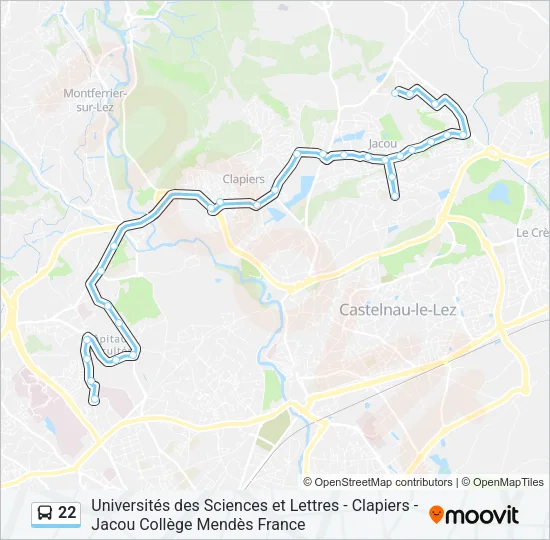 22 Bus Line Map