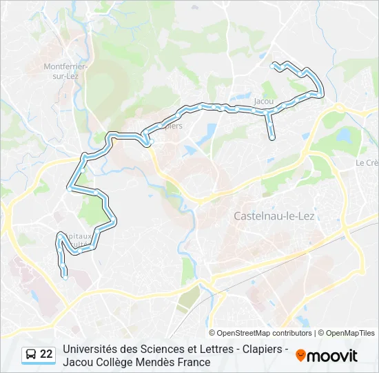22 Bus Line Map