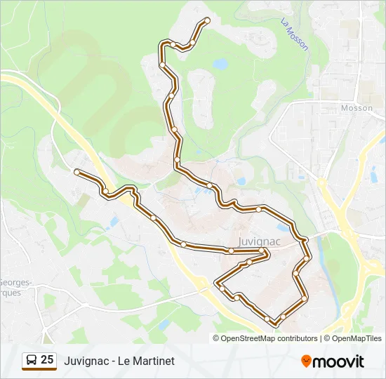 25 Bus Line Map