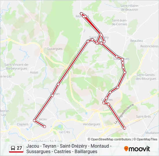 27 Bus Line Map