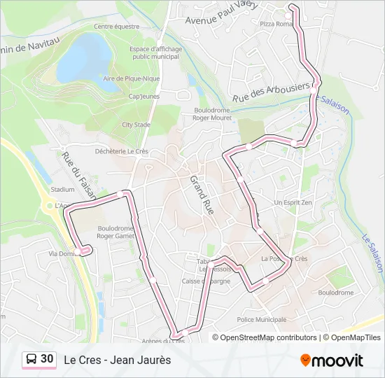 30 Bus Line Map