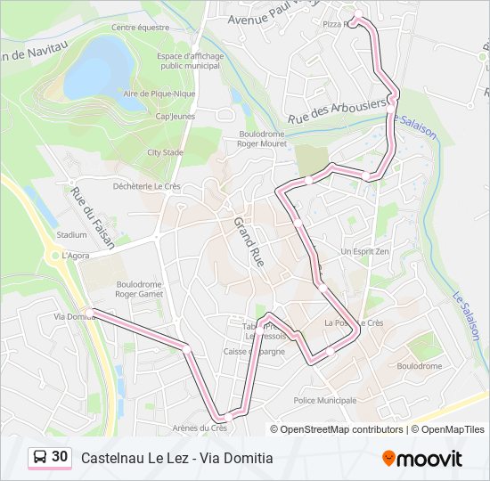 Plan de la ligne 30 de bus