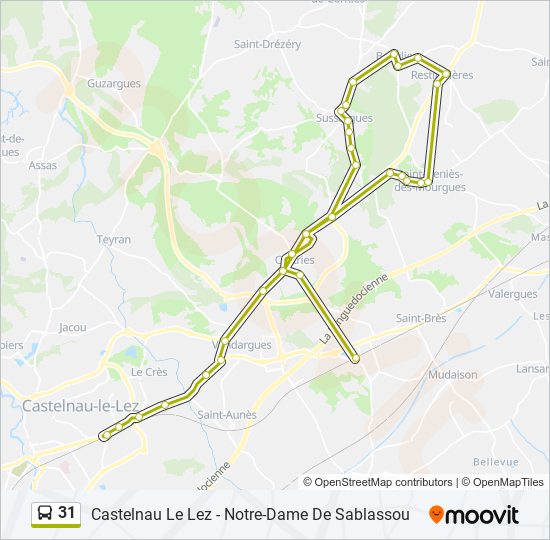 Plan de la ligne 31 de bus