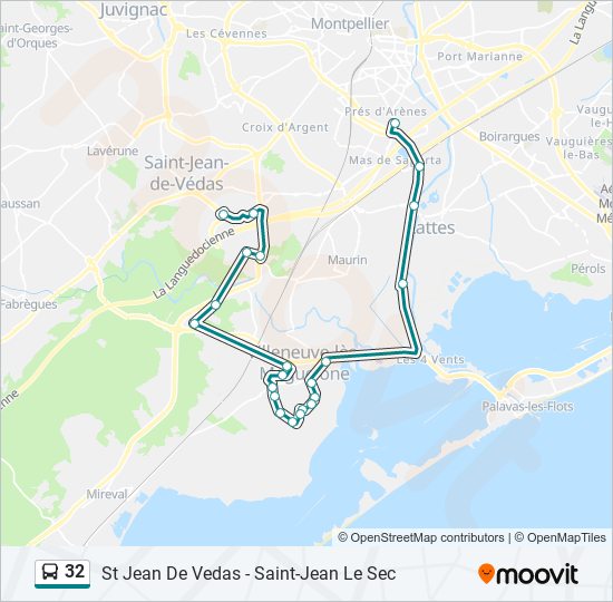 Plan de la ligne 32 de bus