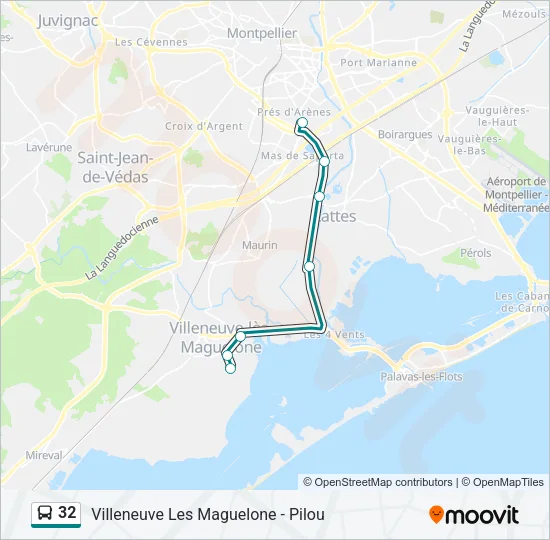 32 Bus Line Map