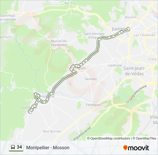 34 Bus Line Map