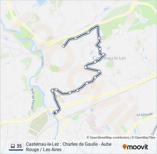 Plan de la ligne 35 de bus