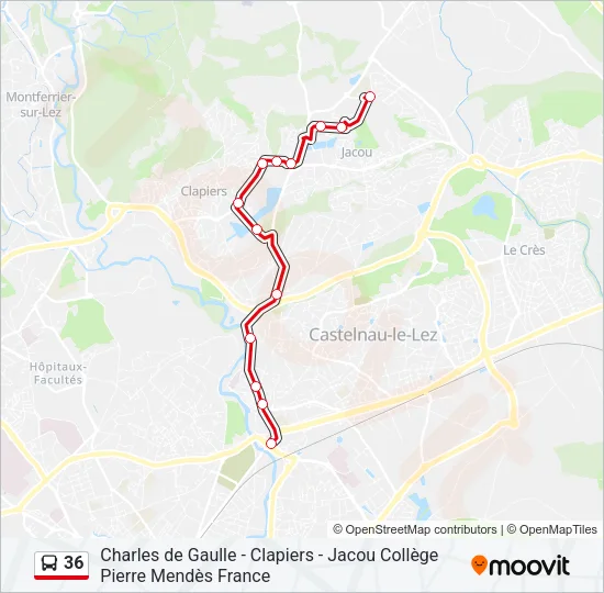 36 Bus Line Map