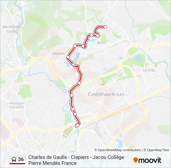 36 Bus Line Map