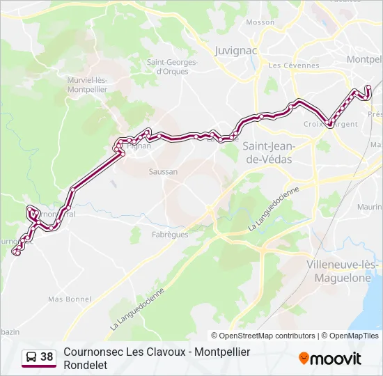 38 Bus Line Map