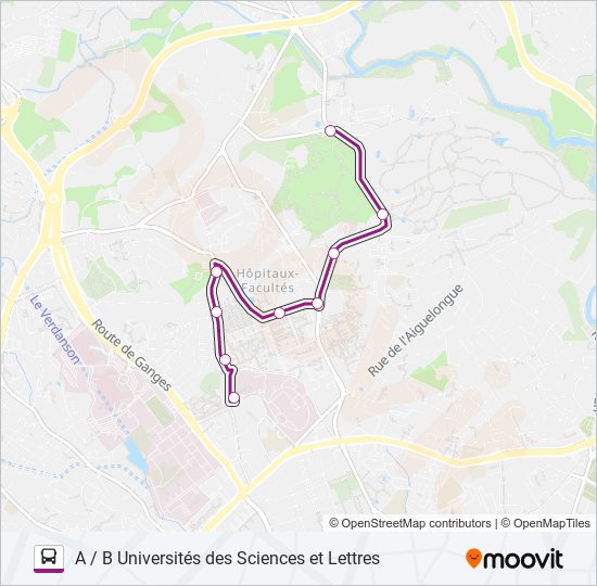 Mapa de LA NAVETTE (13) de autobús