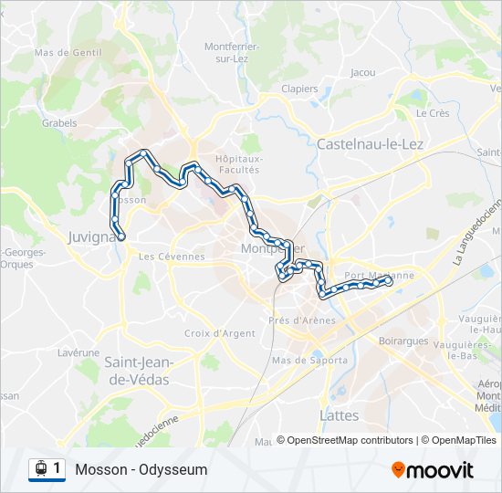 1 light rail Line Map