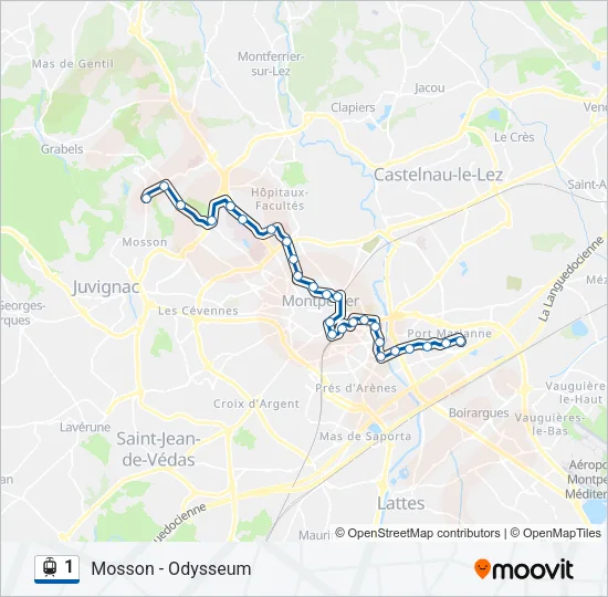 1 Light Rail Line Map