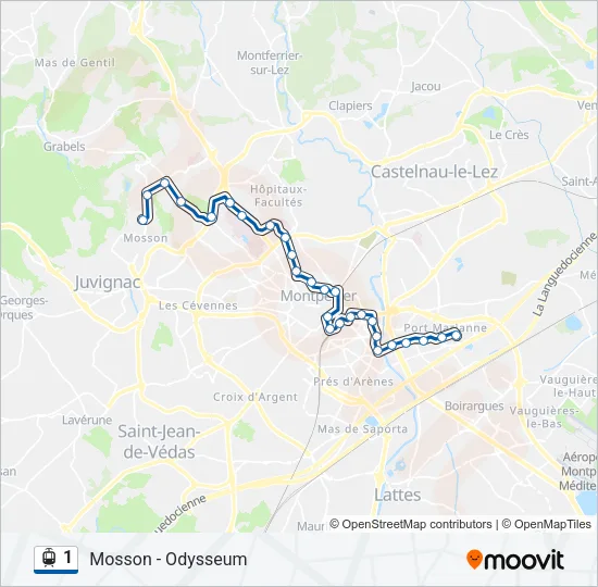 1 Light Rail Line Map