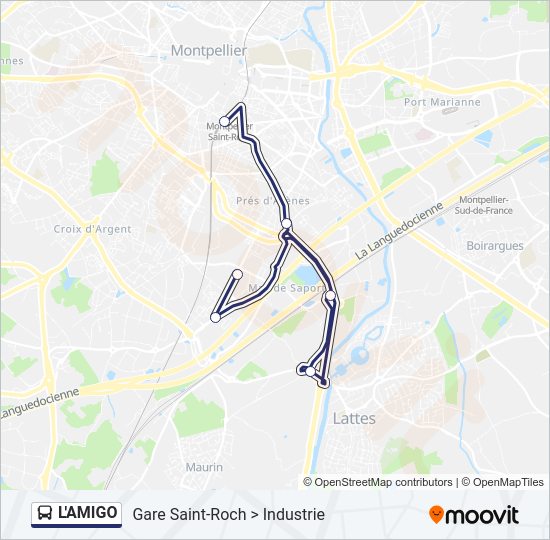 Plan de la ligne L'AMIGO de 