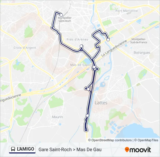 L'AMIGO Bus Line Map