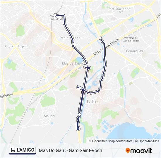 L'AMIGO Bus Line Map