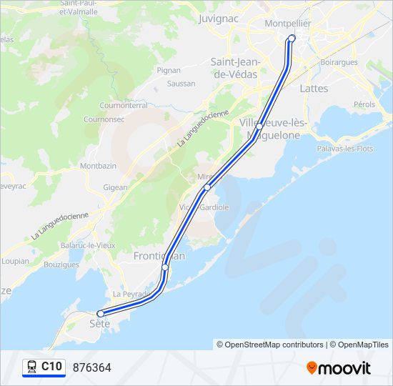 Plan de la ligne C10 de train