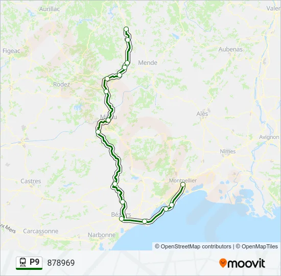 P9 Train Line Map