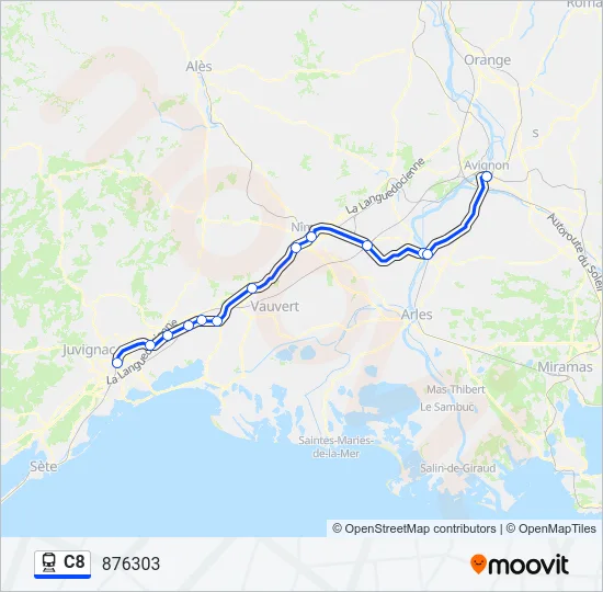 C8 Train Line Map