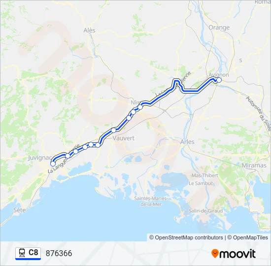 C8 Train Line Map