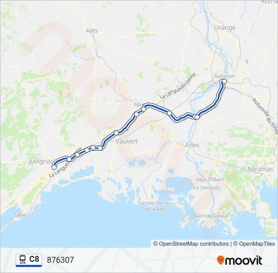 C8 Train Line Map