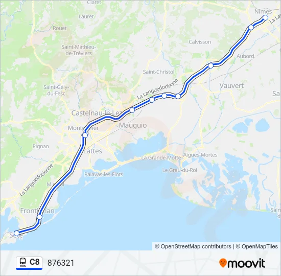 C8 Train Line Map