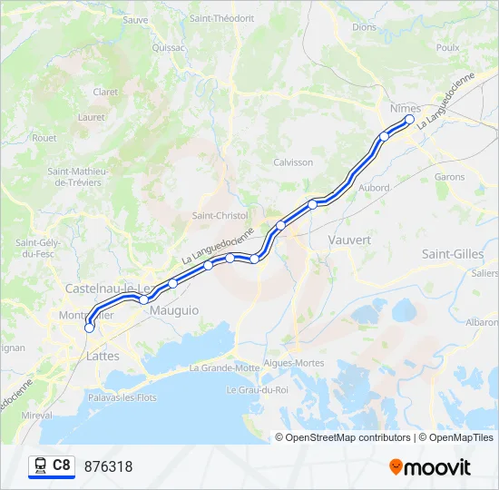 C8 Train Line Map
