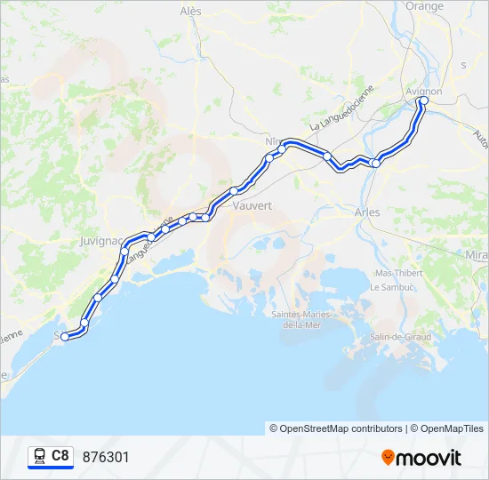 C8 Train Line Map