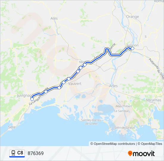 C8 Train Line Map