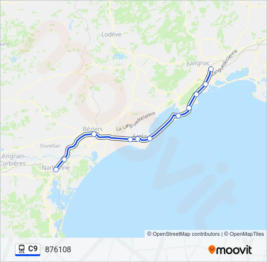 C9 Train Line Map