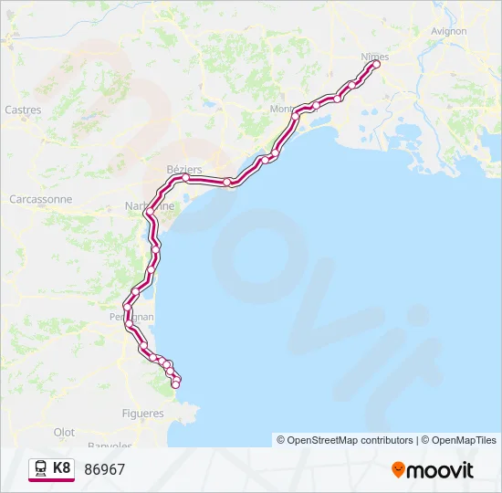 K8 Train Line Map