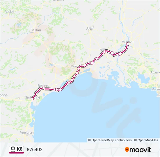 K8 Train Line Map