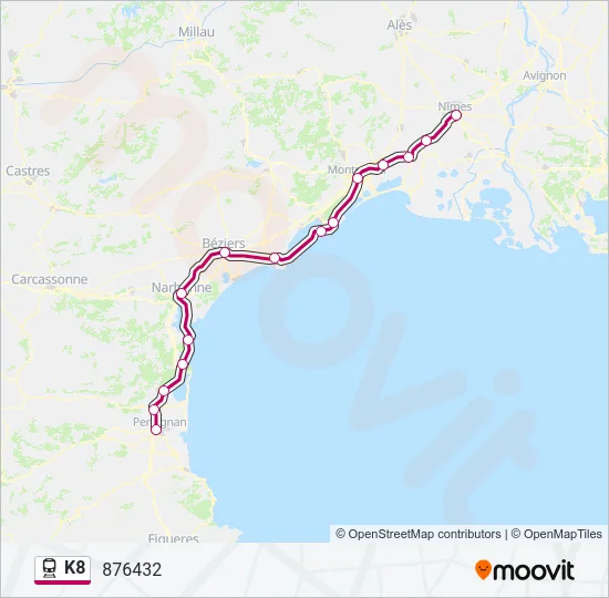 K8 Train Line Map