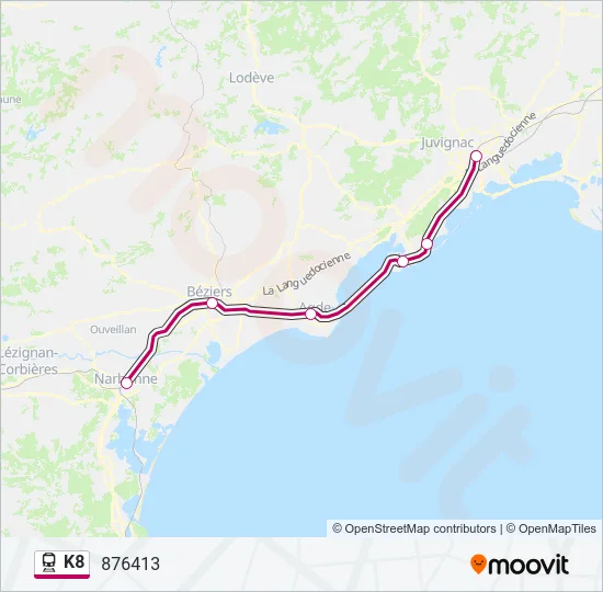 K8 Train Line Map