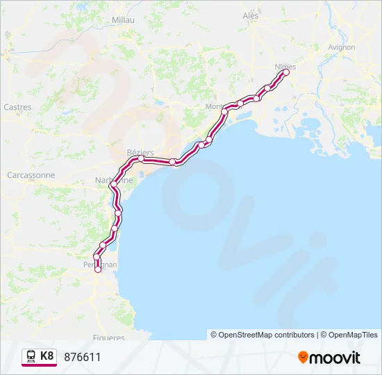 K8 Train Line Map