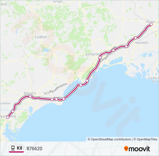 K8 Train Line Map