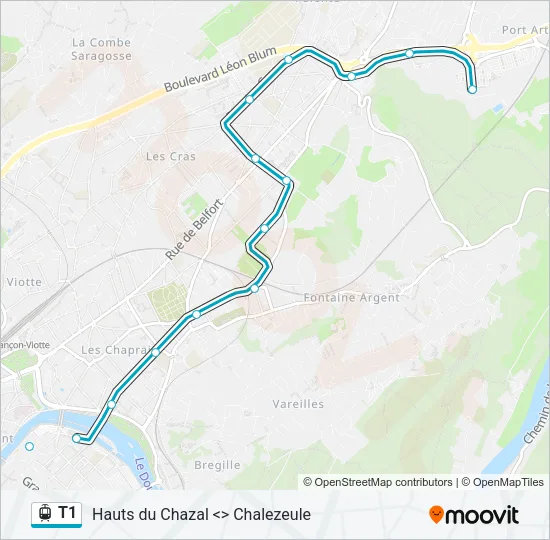 T1 Light Rail Line Map