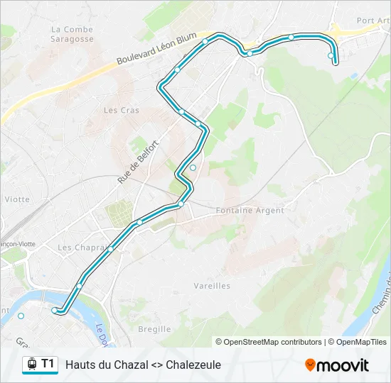 T1 Light Rail Line Map